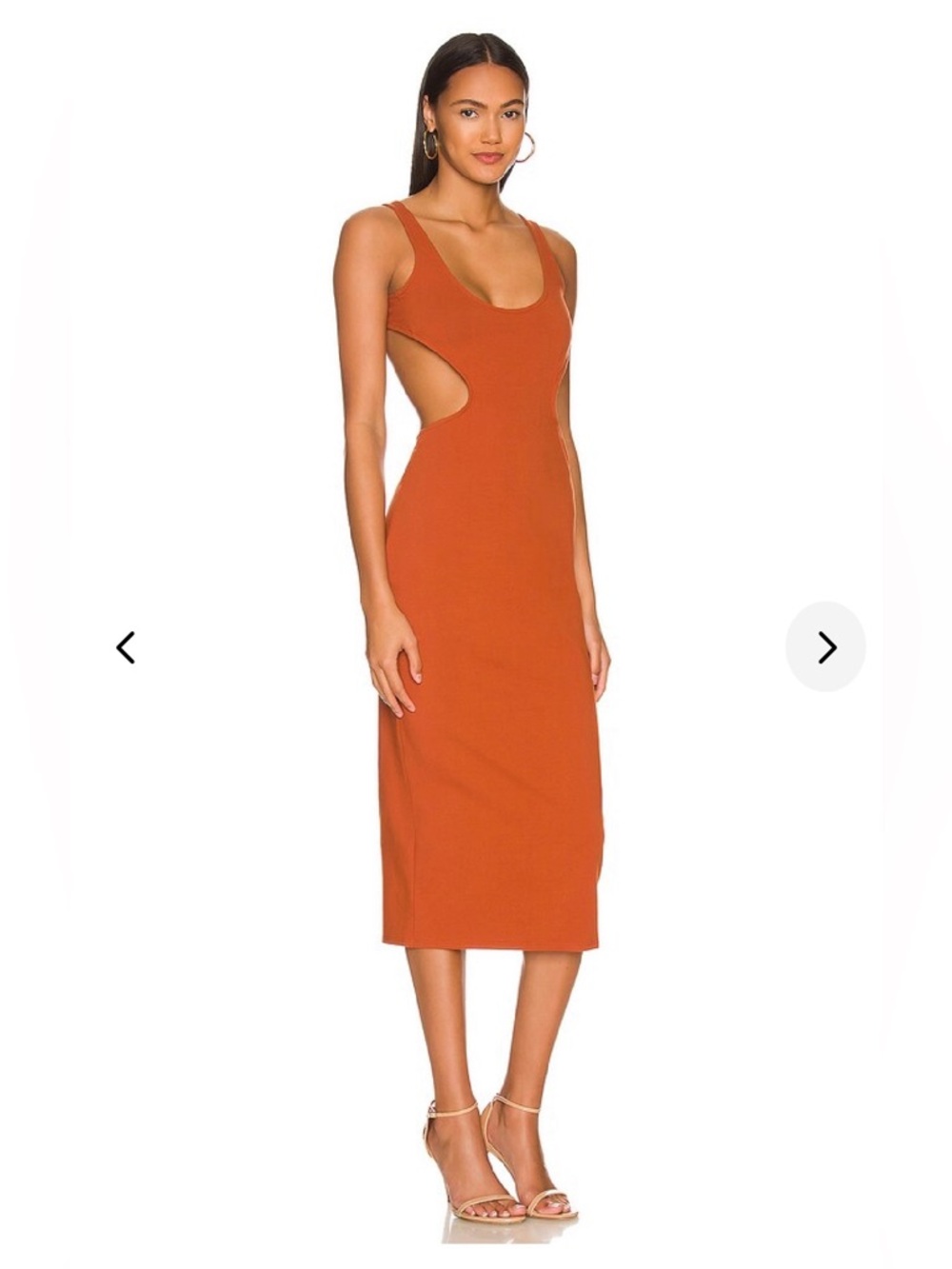 Cutout Midi Dress in Rust